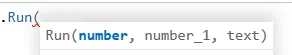 Screenshot of Power Apps formula bar showing button OnSelect with flow Run formula including TextInput_Name.Text, Value(TextInput_Number1.Text), Value(TextInput_Number2.Text) parameters